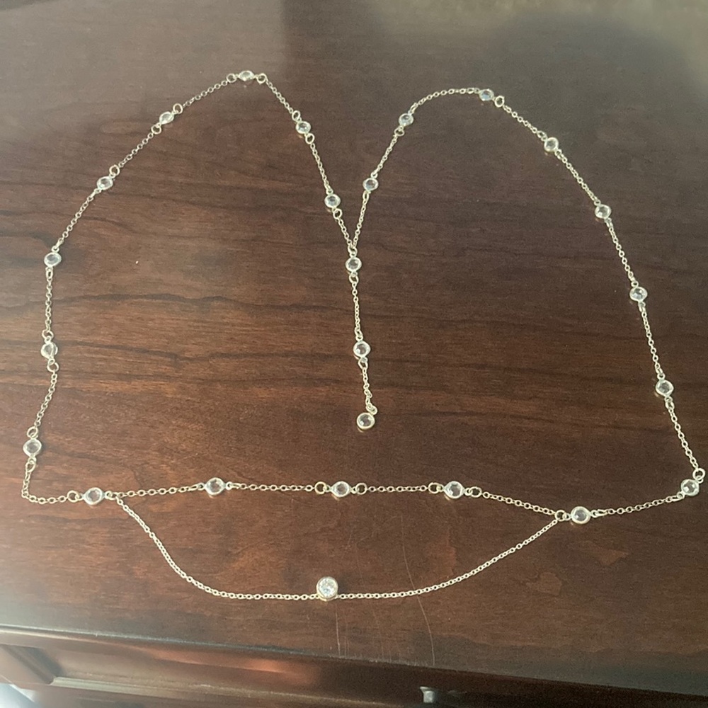 Long multi tiered necklace